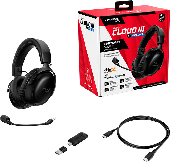 HyperX Cloud III S þráðlaus leikjaheyrnartól - Svört