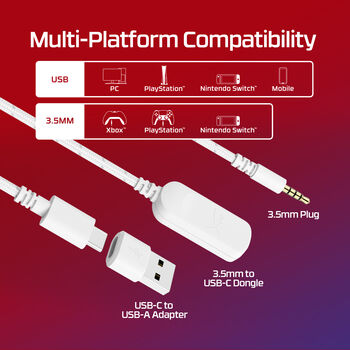 HyperX Cloud III leikjaheyrnartól - Hvít