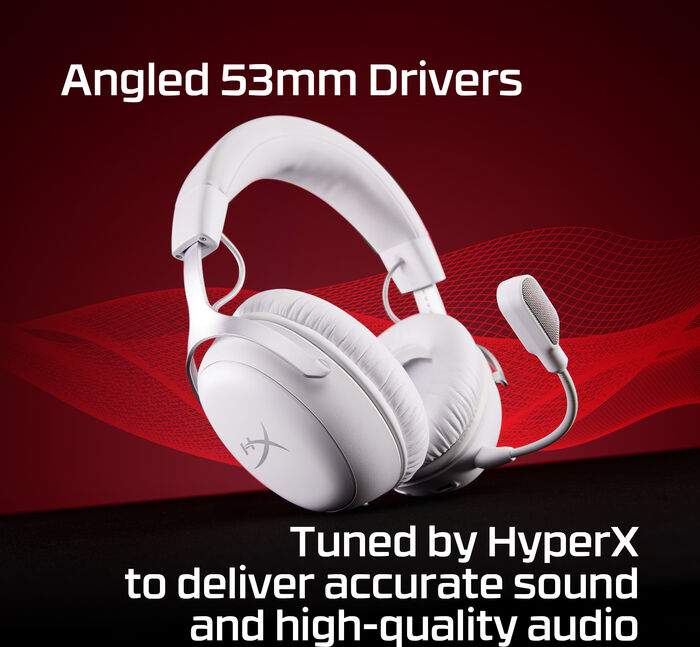 HyperX Cloud III S þráðlaus leikjaheyrnartól - Hvít