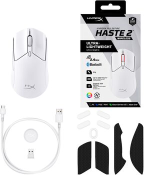 HyperX Pulsefire Haste 2 þráðlaus leikjamús - Hvít 