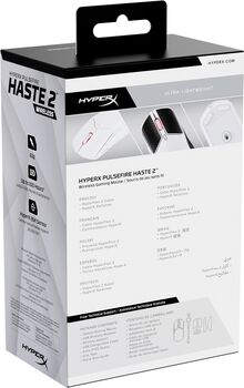 HyperX Pulsefire Haste 2 þráðlaus leikjamús - Hvít 