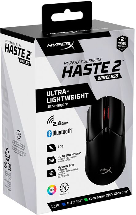 HyperX Pulsefire Haste 2 þráðlaus leikjamús - Svört 
