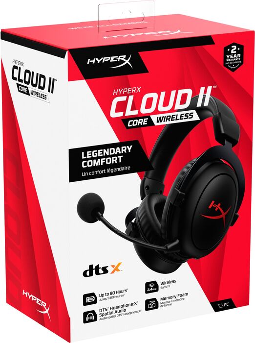 HyperX Cloud II Core þráðlaus leikjaheyrnartól - Svört