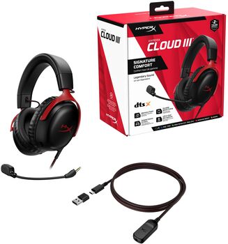 HyperX Cloud III leikjaheyrnartól - Svört/Rauð 