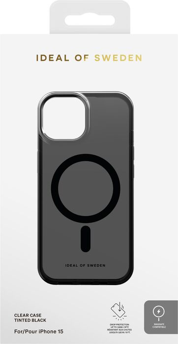 iDeal iPhone 15 símahulstur - Glært Tinted Svart 