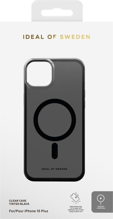 iDeal iPhone 15 Plus símahulstur - MagSafe Glært Tinted Svart