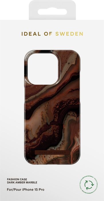iDeal iPhone 15 Pro símahulstur - Dark Amber Marble