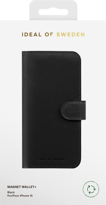 iDeal iPhone 15 Wallet+ símaveski - Svart 