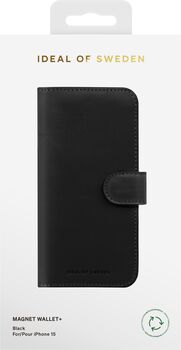 iDeal iPhone 15 Wallet+ símaveski - Svart 