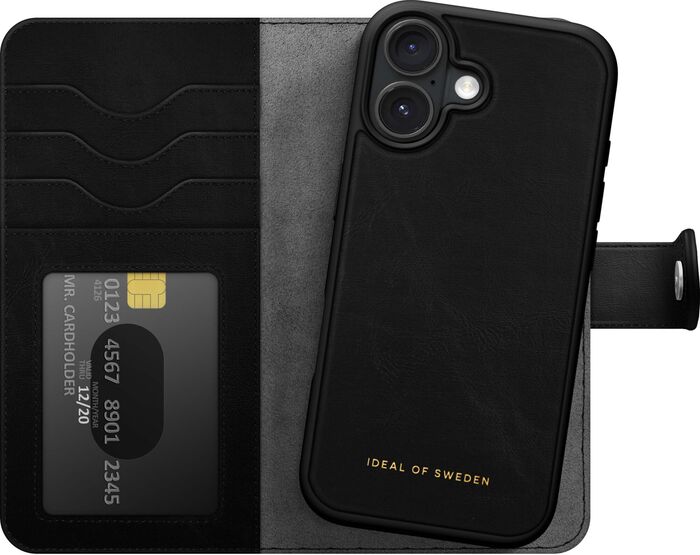 iDeal iPhone 16 Wallet+ símaveski - Svart