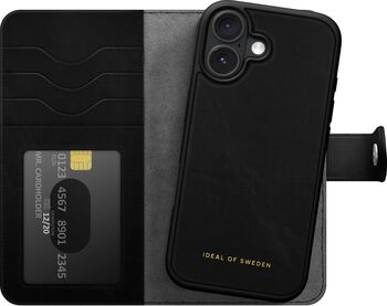 iDeal iPhone 16 Wallet+ símaveski - Svart