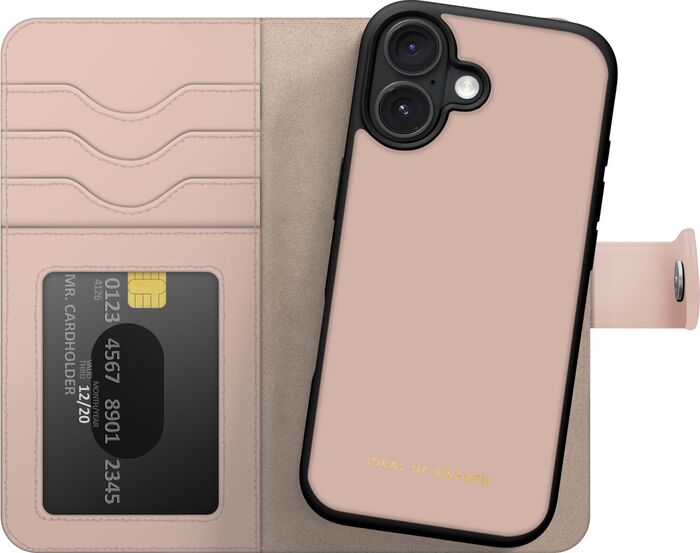 iDeal iPhone 16 Wallet+ símaveski - Bleikt