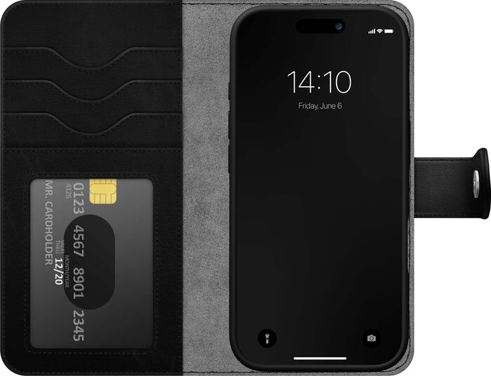 iDeal iPhone 16 Pro Wallet+ símaveski - Svart