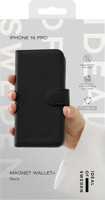 iDeal iPhone 16 Pro Wallet+ símaveski - Svart