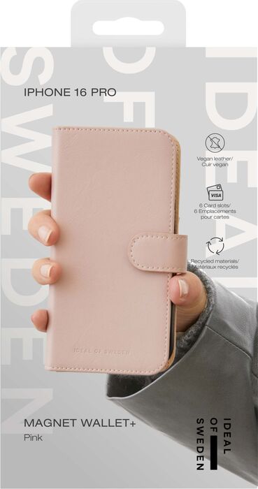 iDeal iPhone 16 Pro Wallet+ símaveski - Bleikt