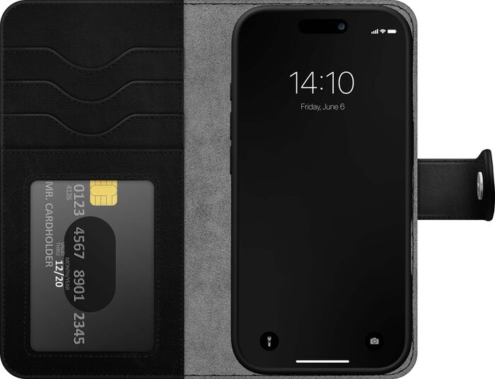 iDeal iPhone 16 Pro Max Wallet+ símaveski - Svart
