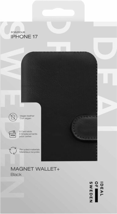 iDeal Magnet Wallet+ iPhone 17 símaveski - Svart