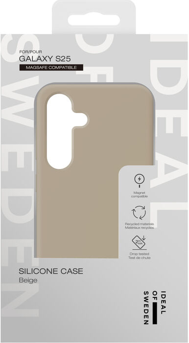 iDeal Samsung Galaxy S24/S25 símahulstur - Magsafe Sílíkon Beige