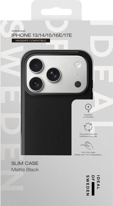 iDeal Slim iPhone 17e/16e/15/14/13 MagSafe símahulstur - Svart