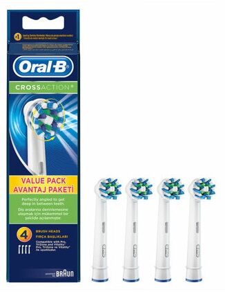 Oral-B Cross Action tannburstahausar - 4 í pakka