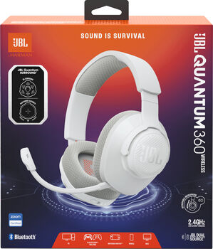 JBL Quantum 360 þráðlaus leikjaheyrnartól - Hvít