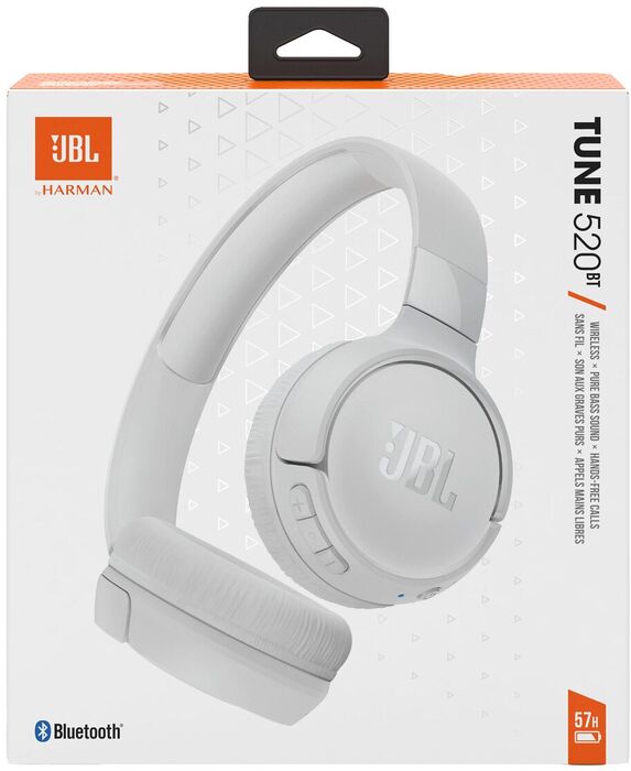 JBL Tune 520BT þráðlaus heyrnartól - Hvít
