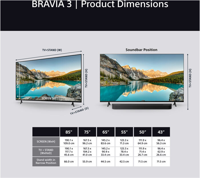 Sony 43" Bravia 3 sjónvarp (2025)