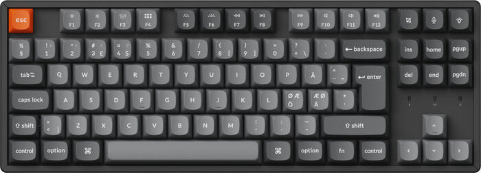 Keychron K8 Max þráðlaust lyklaborð rauðir rofar - Svart
