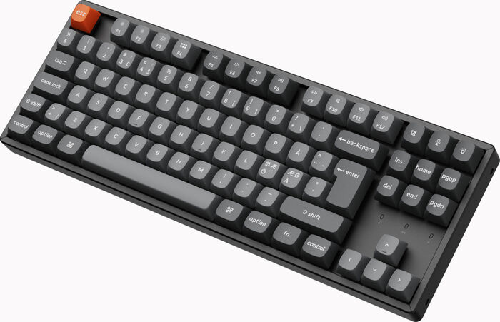 Keychron K8 Max þráðlaust lyklaborð rauðir rofar - Svart