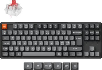 Keychron K8 Max þráðlaust lyklaborð rauðir rofar - Svart