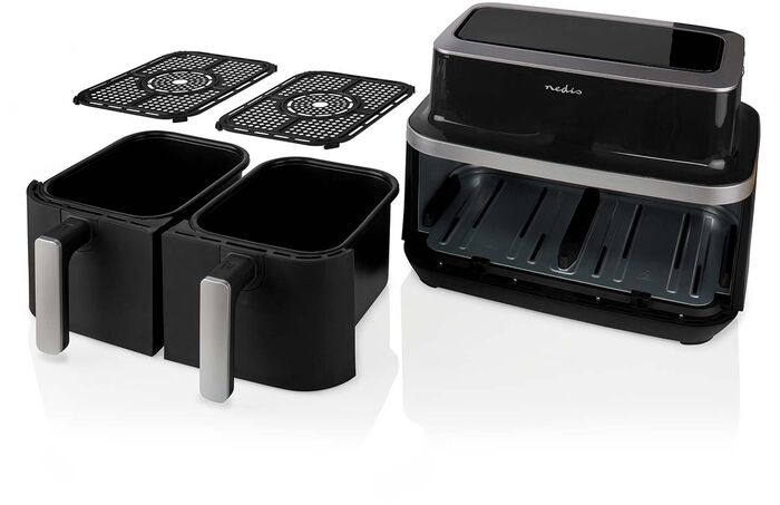 Nedis tvöfaldur loftsteikingarpottur - 2x 4,2 lítra Air Fryer