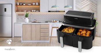 Nedis tvöfaldur loftsteikingarpottur - 2x 4,2 lítra Air Fryer