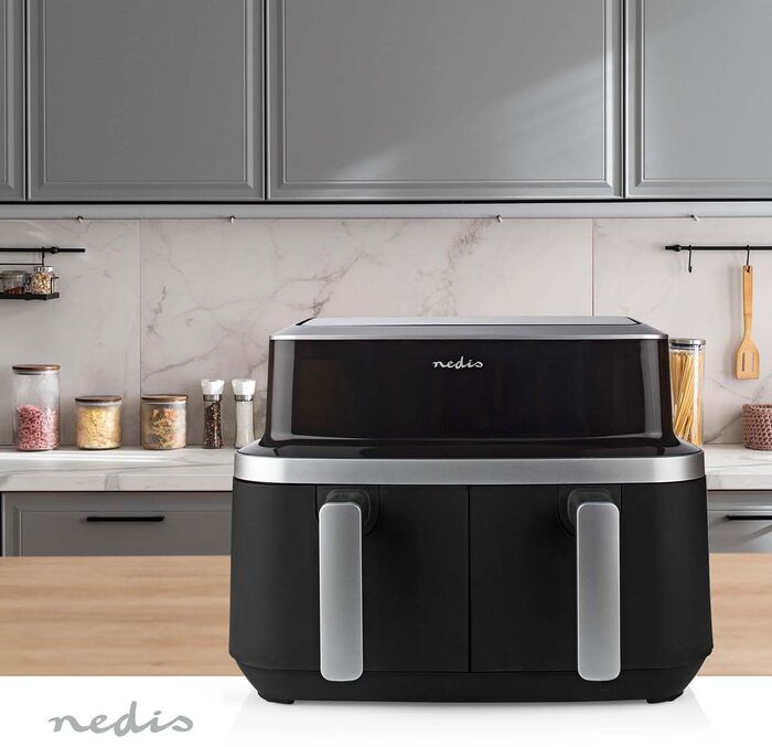 Nedis tvöfaldur loftsteikingarpottur - 2x 4,2 lítra Air Fryer