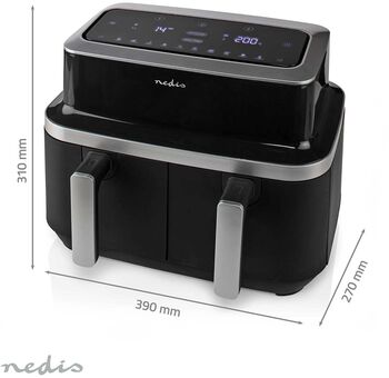 Nedis tvöfaldur loftsteikingarpottur - 2x 4,2 lítra Air Fryer