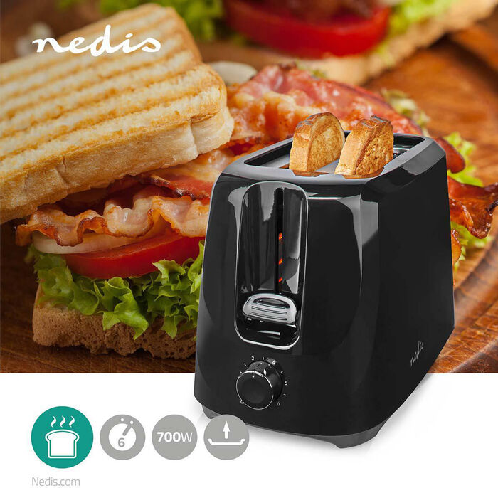 Nedis brauðrist - Svört 