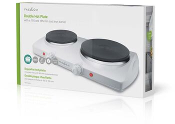 Nedis tvöföld borðhella 2300W - Hvít