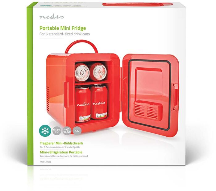 Nedis 4L kæliskápur - Rauður