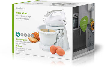 Nedis handþeytari með skál 200W - Hvítur