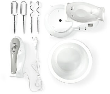 Nedis handþeytari með skál 200W - Hvítur