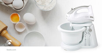 Nedis handþeytari með skál 200W - Hvítur