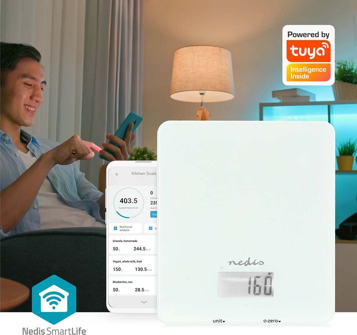 Nedis SmartLife eldhúsvog - Hvít