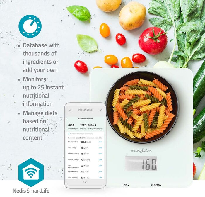 Nedis SmartLife eldhúsvog - Hvít