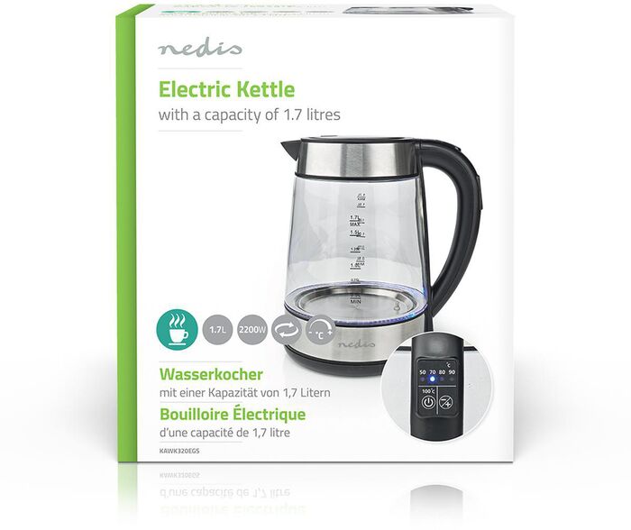 Nedis hraðsuðuketill 1,7L - Gler