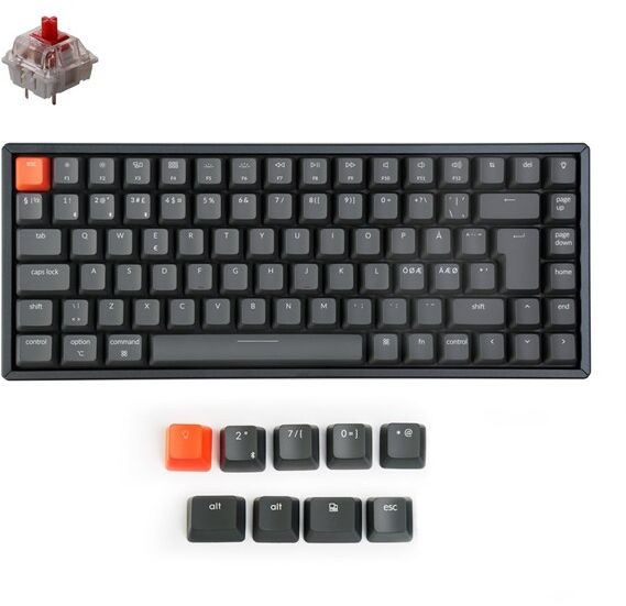 Keychron K2 RGB Aluminium þráðlaust leikjalyklaborð - Rauðir rofar