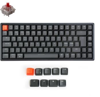 Keychron K2 RGB Aluminium þráðlaust leikjalyklaborð - Rauðir rofar