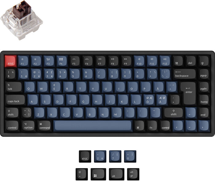 Keychron K2 Pro RGB þráðlaust lyklaborð - Brúnir rofar