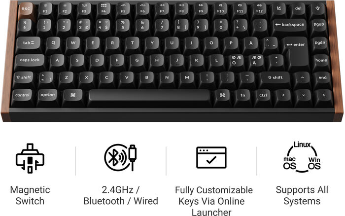 Keychron K2 HE Special Edition þráðlaust leikjalyklaborð - Svart