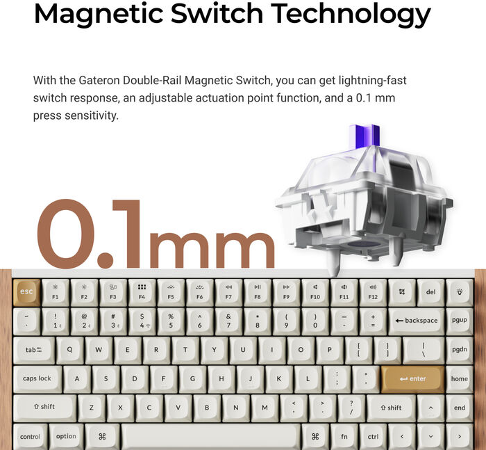 Keychron K2 HE SE þráðlaust leikjalyklaborð - Hvítt