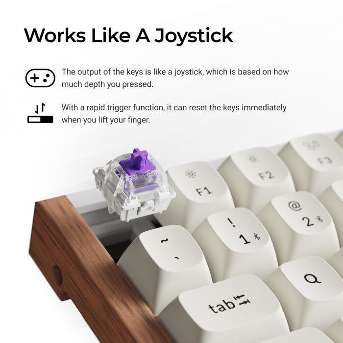 Keychron K2 HE SE þráðlaust leikjalyklaborð - Hvítt