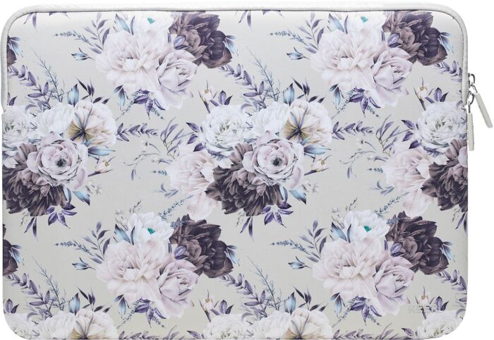 KEEP 14" fartölvuhlíf fyrir MacBook Pro - Silfur með blóm